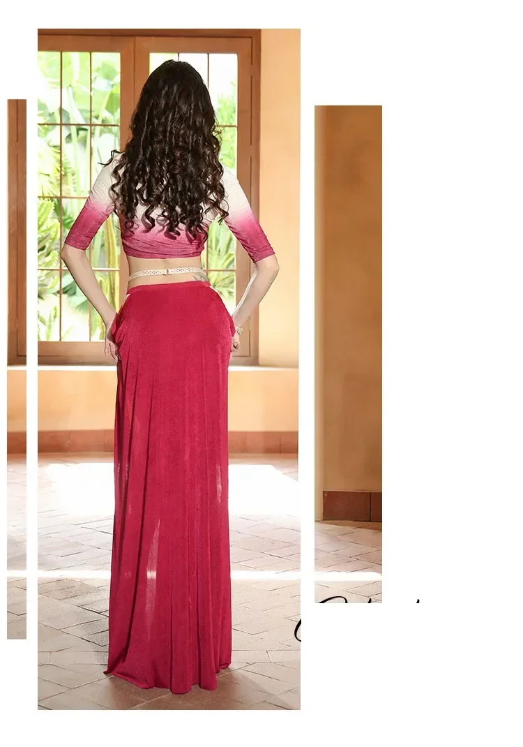New sexy split skirt 2-piece belly dance gradient hot diamond performance dance dress set Eastern dancer performance stage
New sexy split skirt 2-piece belly dance gradient hot diamond performance dance dress set Eastern dancer performance stage