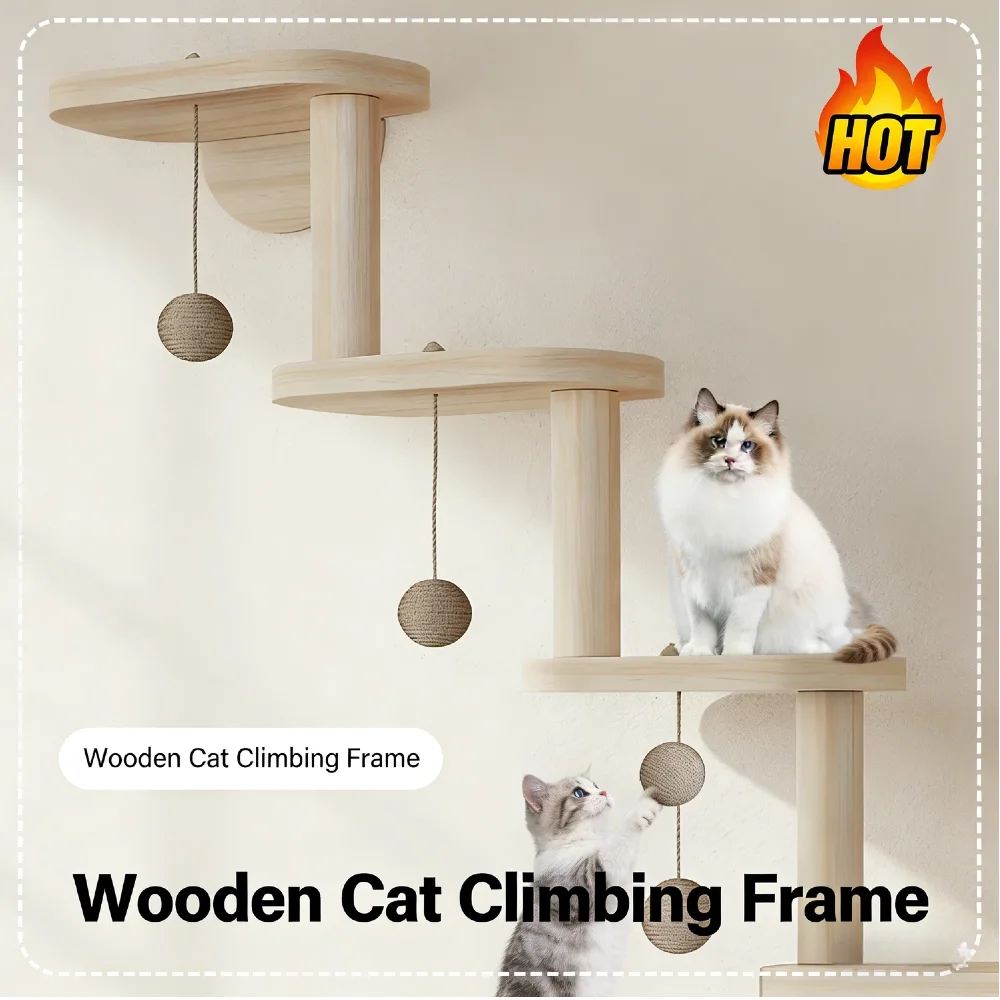 Wall Mounted Corner Cat Climbing Shelf 5 Step Wooden Ladder Frame Sisal Scratching Board 12kg Capacity for Cats Playing Sleeping
Wall Mounted Corner Cat Climbing Shelf 5 Step Wooden Ladder Frame Sisal Scratching Board 12kg Capacity for Cats Playing Sleeping