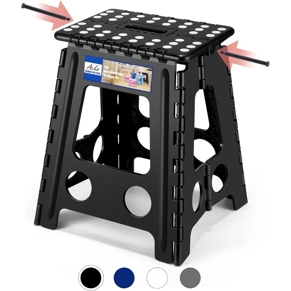 Foldable 16 Inch Step Stool 400 lbs Plastic Collapsible Kitchen Stool with Handle for Adults and Kids Black
Foldable 16 Inch Step Stool 400 lbs Plastic Collapsible Kitchen Stool with Handle for Adults and Kids Black