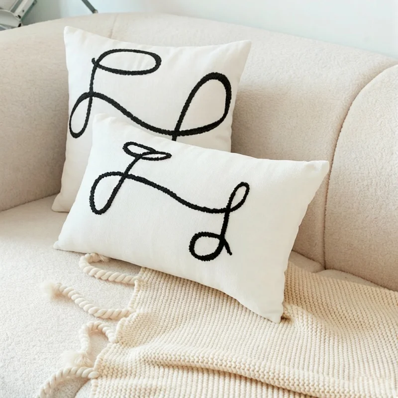 White Sofa Throw Blanket Simple Line Embroidered Backrest Pillow Nordic Ins Style Bed Headrest Pillows Sofa Armrest Cushion
White Sofa Throw Blanket Simple Line Embroidered Backrest Pillow Nordic Ins Style Bed Headrest Pillows Sofa Armrest Cushion