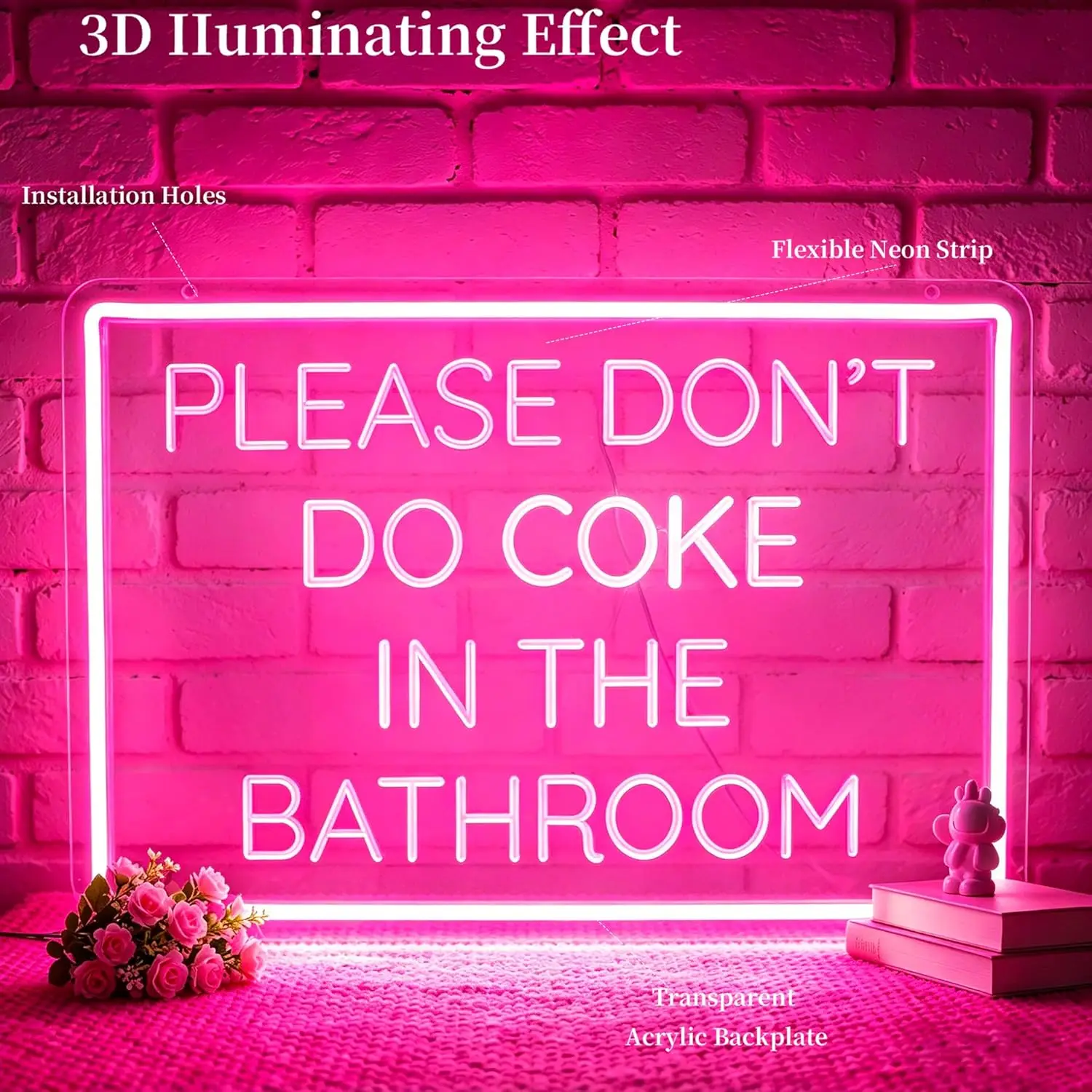 Please Don'T Do in the Bathroom Letter Neon Sign Led Glowing Wall Light for Birthday Party Club Home Decor Nice Gift
Please Don'T Do in the Bathroom Letter Neon Sign Led Glowing Wall Light for Birthday Party Club Home Decor Nice Gift