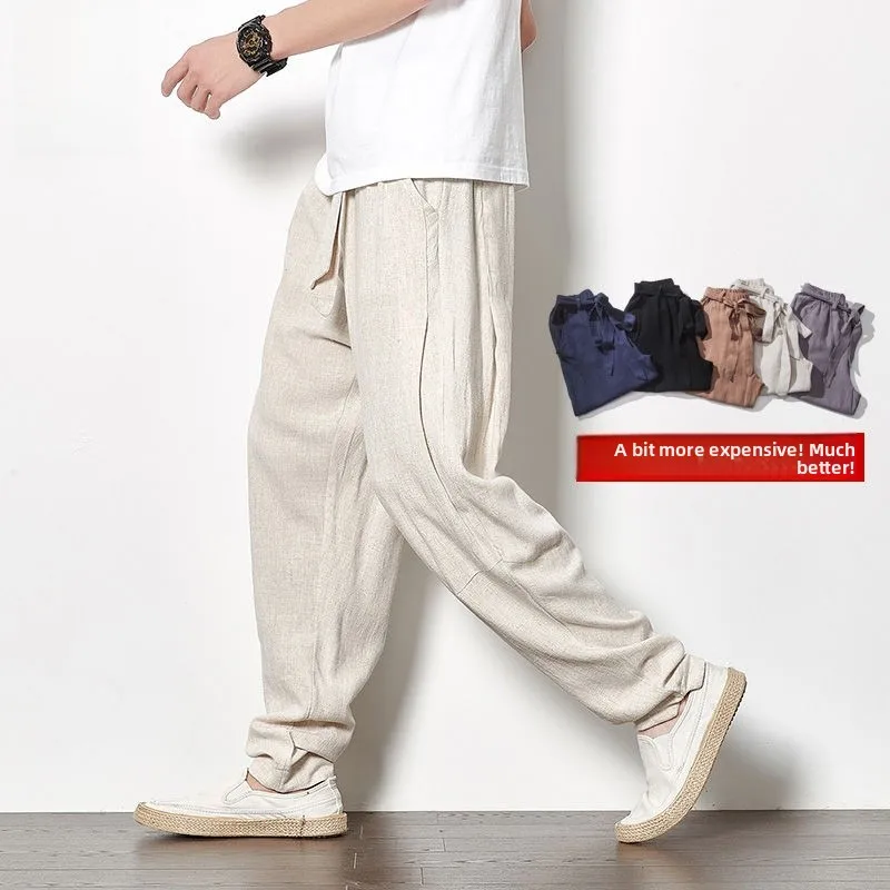Summer Thin Black Linen Men's Loose Casual Harem Pants Small Footwear Trousers Comfortable Breathable Long Pants
Summer Thin Black Linen Men's Loose Casual Harem Pants Small Footwear Trousers Comfortable Breathable Long Pants