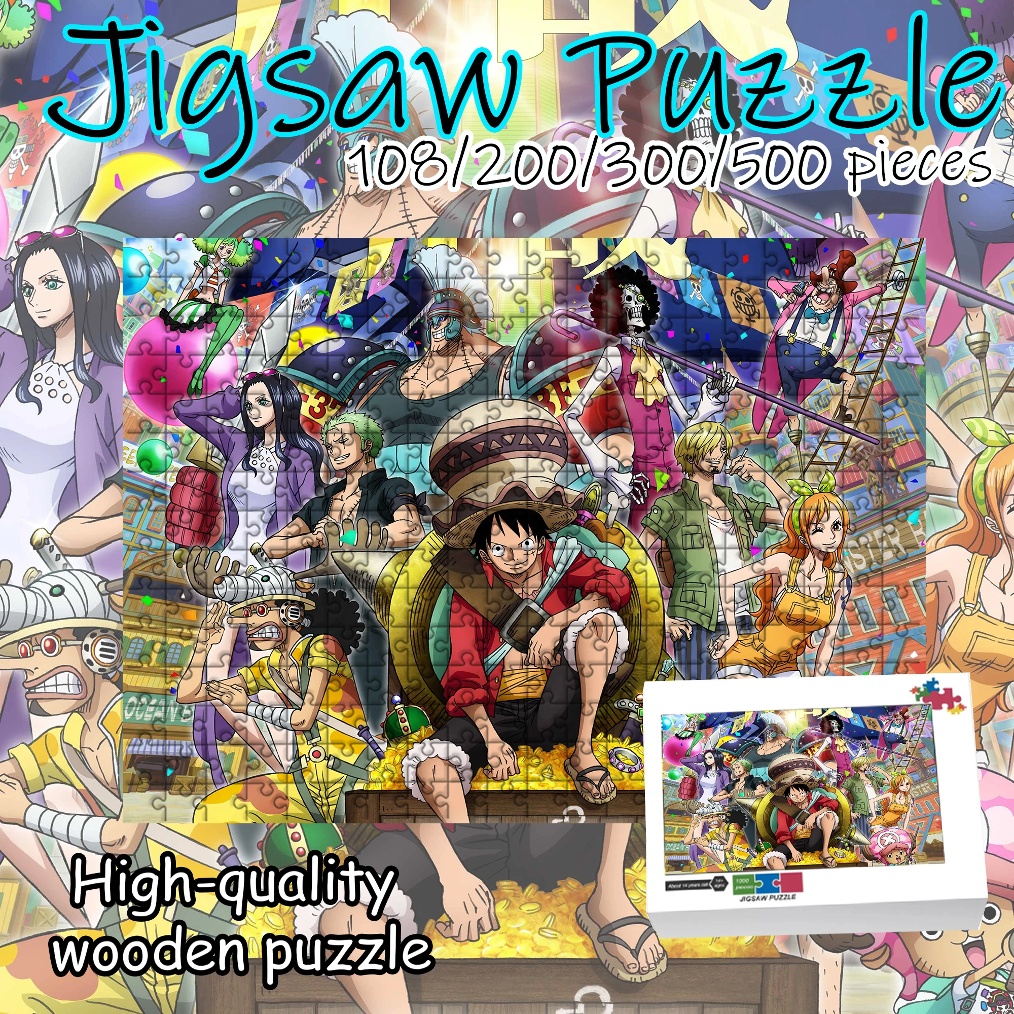 Деревянный пазл One Piece с Луффи, Зоро, Нами, Чоппером, 108/200/300/500/1000 деталей, высокое качество, подарок на день рождения, веселое развлечение
Деревянный пазл One Piece с Луффи, Зоро, Нами, Чоппером, 108/200/300/500/1000 деталей, высокое качество, подарок на день рождения, веселое развлечение