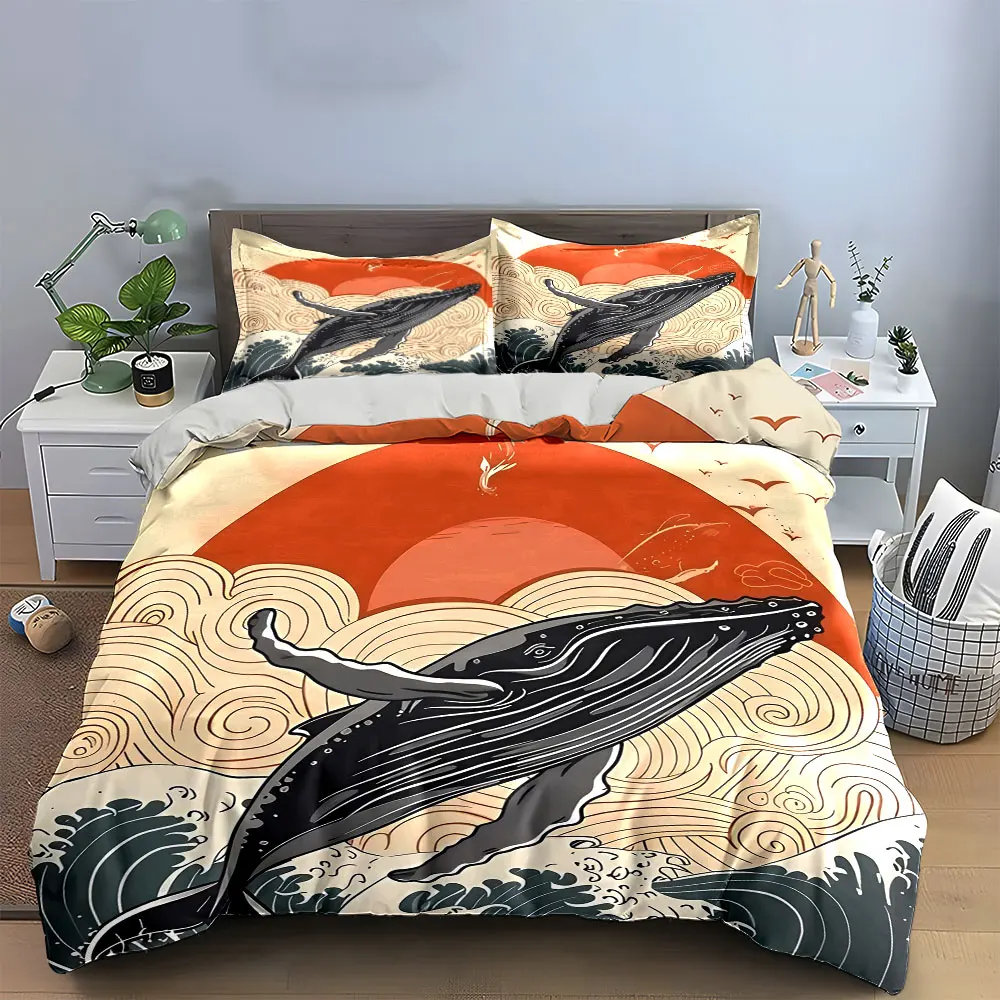 Ocean Whale Art Prints Set Bedding Set with 1 Duvet Cover 2 Pillowcases Single Double King Queen, Gift
Ocean Whale Art Prints Set Bedding Set with 1 Duvet Cover 2 Pillowcases Single Double King Queen, Gift