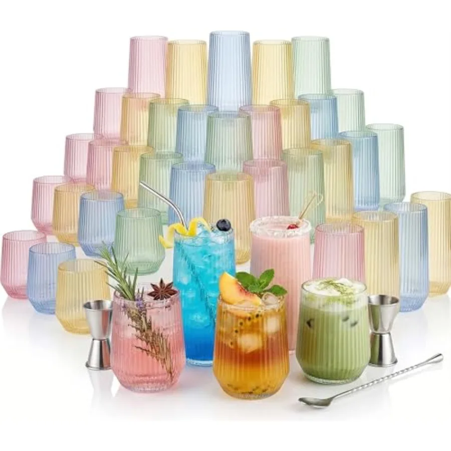 48 Pack Disposable Wine Glasses, 24 Stemless 9oz Champagne Flutes and 24 12oz Wine Cups - Cocktail Glasses BPA-Free Shatterproo
48 Pack Disposable Wine Glasses, 24 Stemless 9oz Champagne Flutes and 24 12oz Wine Cups - Cocktail Glasses BPA-Free Shatterproo