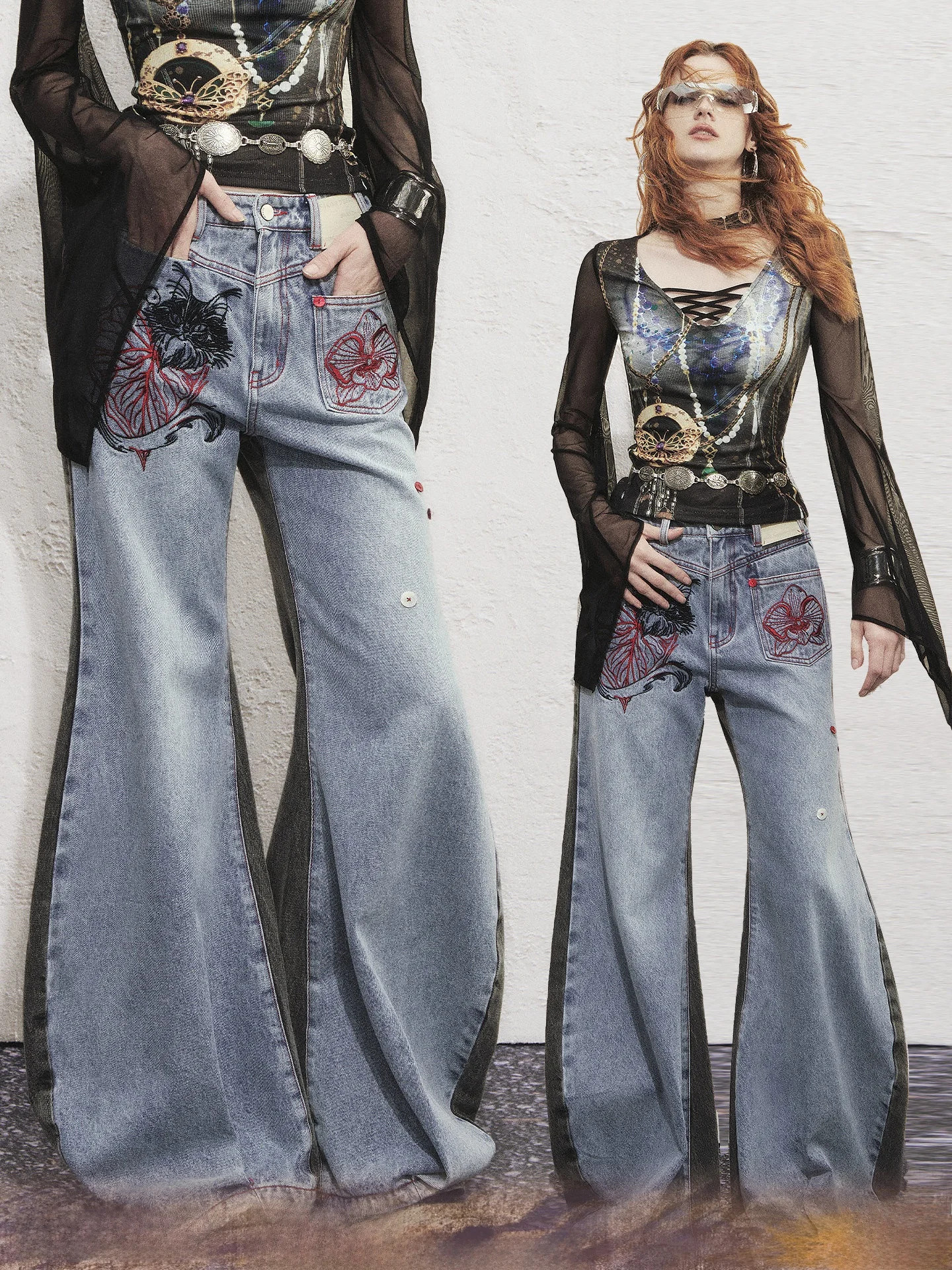 OfAkiva, двухцветная асимметричная джинсовая одежда с растительной вышивкой, хлопковые повседневные женские джинсы с высокой талией
OfAkiva, двухцветная асимметричная джинсовая одежда с растительной вышивкой, хлопковые повседневные женские джинсы с высокой талией