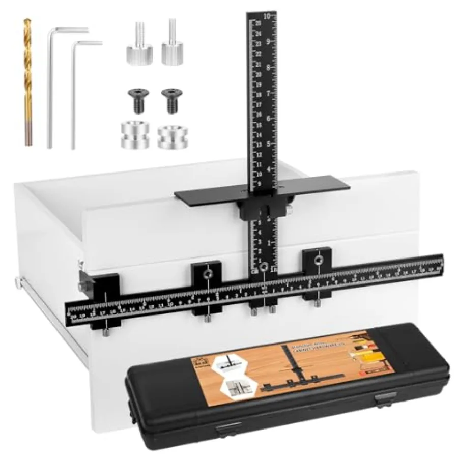 Cabinet Hardware Jig Template - Adjustable Drawer Handle Knob Installation Tool - Woodworking Punch Locator Drill Hole Guide Ji
Cabinet Hardware Jig Template - Adjustable Drawer Handle Knob Installation Tool - Woodworking Punch Locator Drill Hole Guide Ji