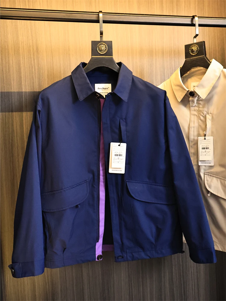 Мужская куртка свободного кроя, однотонная, с отложным воротником, модная осенняя верхняя одежда с несколькими карманами, легкая классическая одежда
Мужская куртка свободного кроя, однотонная, с отложным воротником, модная осенняя верхняя одежда с несколькими карманами, легкая классическая одежда