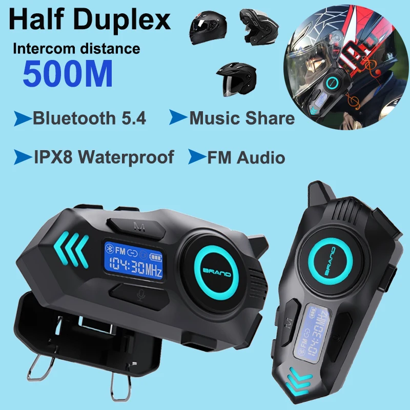 500M Half Duplex Motorcycle Helmet Intercom Headset Bluetooth 5.4 Waterproof Music Share Interphone Voice Assistant Headphone
500M Half Duplex Motorcycle Helmet Intercom Headset Bluetooth 5.4 Waterproof Music Share Interphone Voice Assistant Headphone
