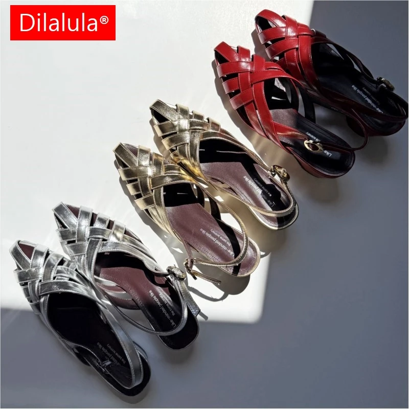 Dilalula 2025 Genuine Leather Sandals Women Covered Toe Braided Band Slingback Office Ladies Sandals Female Summer Dress Shoes
Dilalula 2025 Genuine Leather Sandals Women Covered Toe Braided Band Slingback Office Ladies Sandals Female Summer Dress Shoes