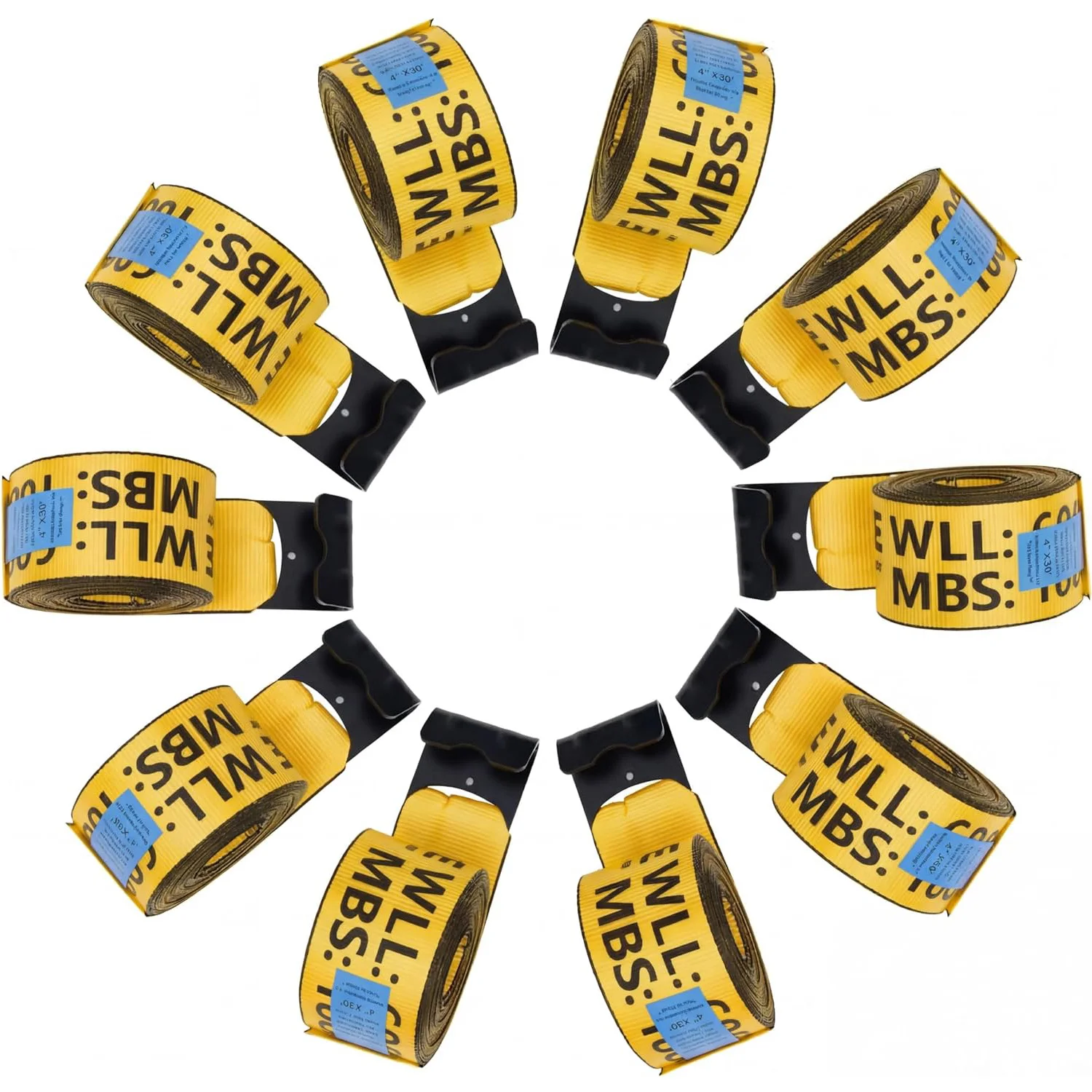 4 Inch x 30 Ft Winch Straps 10Pack 18000lbs Breaking Strength 6000lbs WLL Flat Hook Heavy Duty Polyester Flatbed Trailer Tie Down Straps for Cargo Hauling Tree Saver
4 Inch x 30 Ft Winch Straps 10Pack 18000lbs Breaking Strength 6000lbs WLL Flat Hook Heavy Duty Polyester Flatbed Trailer Tie Down Straps for Cargo Hauling Tree Saver