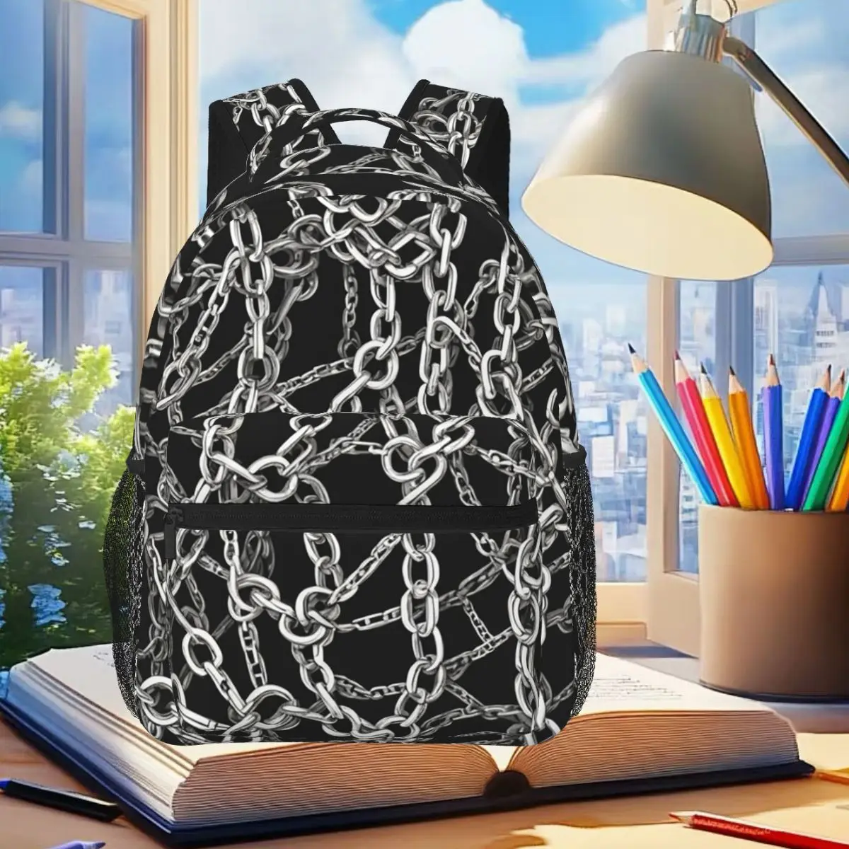 Black And White Chain Art Backpack Student Boys Girls BookBag Children School Bag Laptop Shoulder Bags for Men Women
Black And White Chain Art Backpack Student Boys Girls BookBag Children School Bag Laptop Shoulder Bags for Men Women
