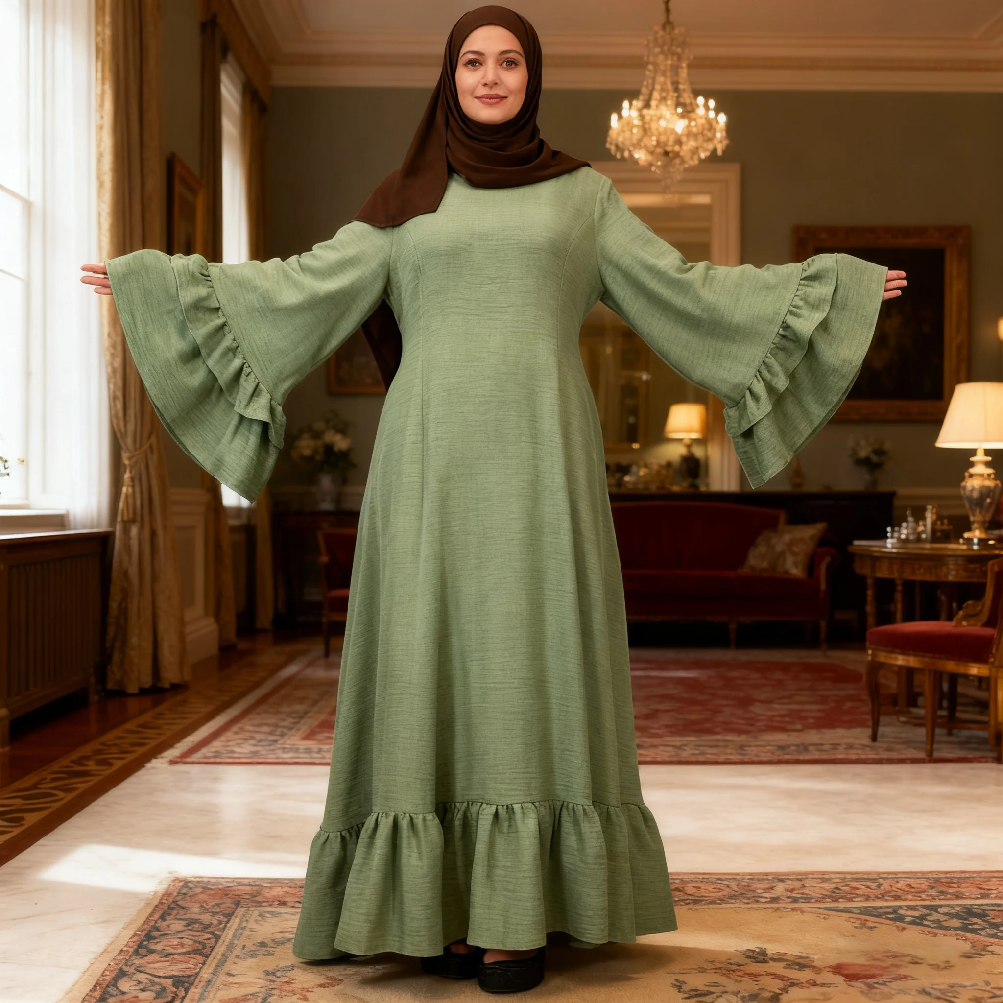 Elegant Women Party Maxi Dresses 2025 Autumn Fashion Muslim Abaya Fitted Waist A-Line Robes Femme
Elegant Women Party Maxi Dresses 2025 Autumn Fashion Muslim Abaya Fitted Waist A-Line Robes Femme