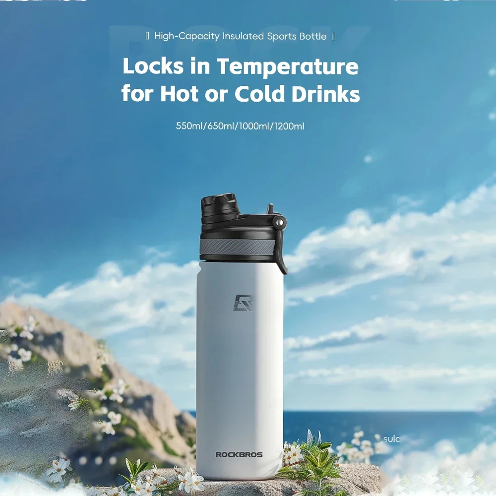 ROCKBROS 1.2L Bicycle Thermal 304 Stainless Water Bottle Large Capacity Sport Fitness Running Hiking Kettle Bike Accessory 자전거용품
ROCKBROS 1.2L Bicycle Thermal 304 Stainless Water Bottle Large Capacity Sport Fitness Running Hiking Kettle Bike Accessory 자전거용품