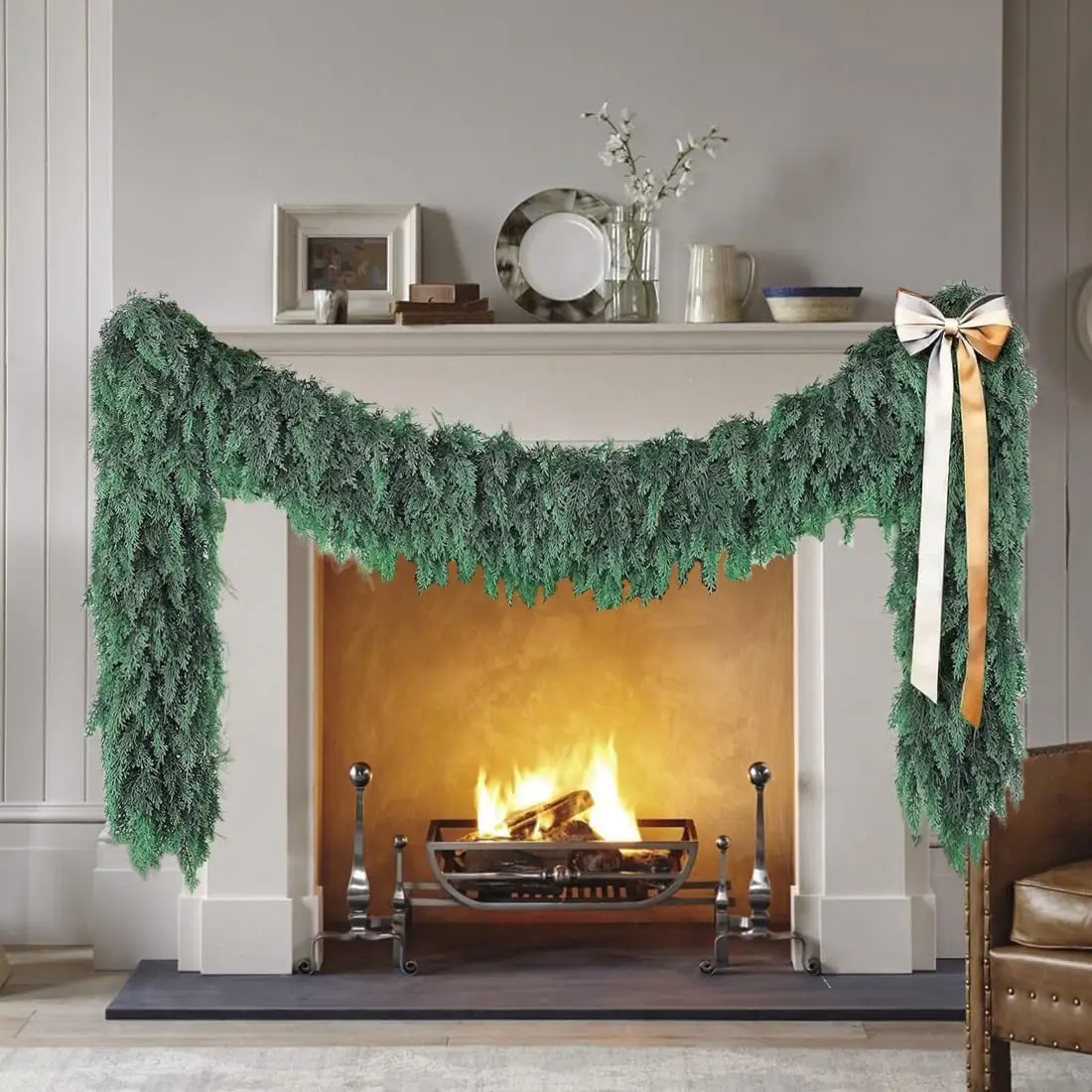 9FT Cedar Garland - Realistic Artificial Evergreen Pine Garland for Fireplace, Table, Mantle, Indoor Outdoor Holiday Decor
9FT Cedar Garland - Realistic Artificial Evergreen Pine Garland for Fireplace, Table, Mantle, Indoor Outdoor Holiday Decor