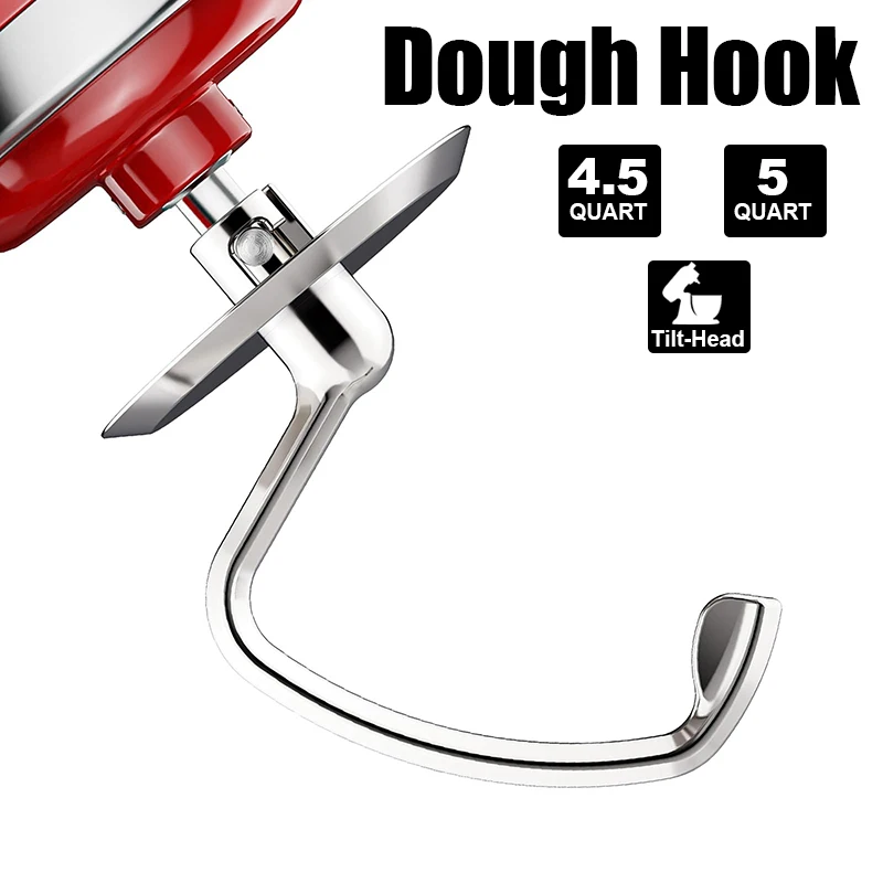 Stainless Steel Dough Hook for KitchenAid 4.5 Qt - 5 Qt Tilt-Head Mixers Sturdy & Dishwasher Safe Kitchenaid Mixer Accessories
Stainless Steel Dough Hook for KitchenAid 4.5 Qt - 5 Qt Tilt-Head Mixers Sturdy & Dishwasher Safe Kitchenaid Mixer Accessories