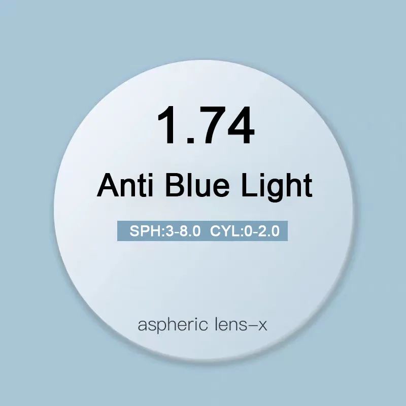 1.74 Optical CR-39 Resin Aspheric Glasses Lenses Customized Myopia Hyperopia Presbyopia Optical Lens
1.74 Optical CR-39 Resin Aspheric Glasses Lenses Customized Myopia Hyperopia Presbyopia Optical Lens
