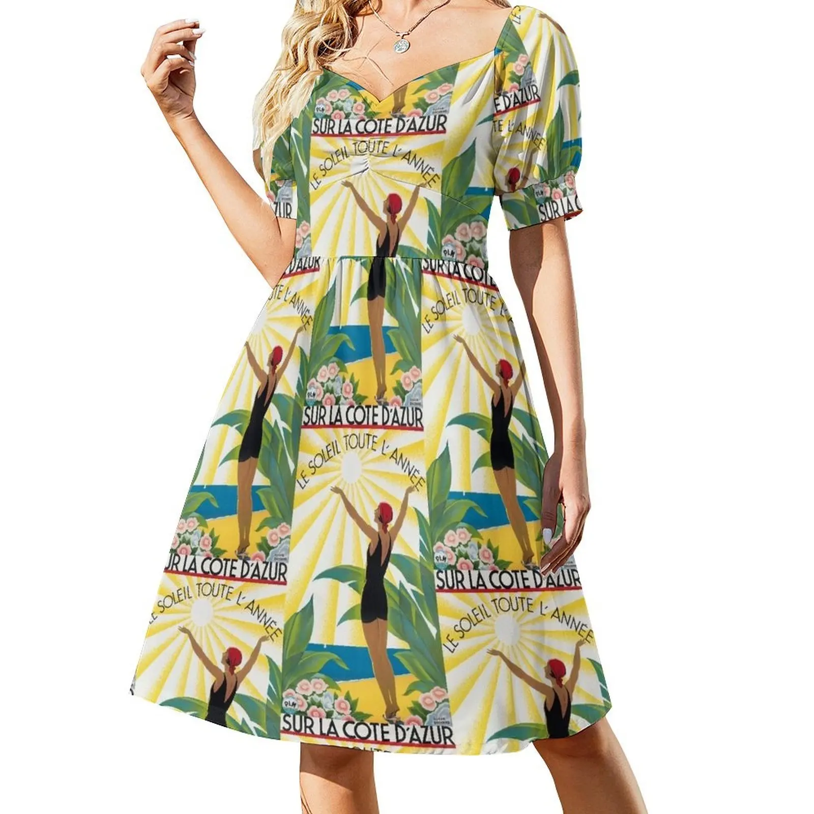 1931 Sur La Cote D'Azur France Travel Poster Short-Sleeved Dress birthday dress Female clothing
1931 Sur La Cote D'Azur France Travel Poster Short-Sleeved Dress birthday dress Female clothing