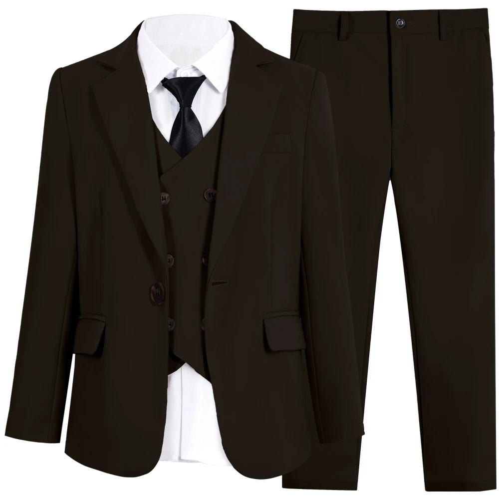 Hot Sale Brown Boys Regular Fit Suit Set 4 Pieces For Formal Occasion Notched Lapel Kids Suits Piano Performance Outfit 3-14T
Hot Sale Brown Boys Regular Fit Suit Set 4 Pieces For Formal Occasion Notched Lapel Kids Suits Piano Performance Outfit 3-14T