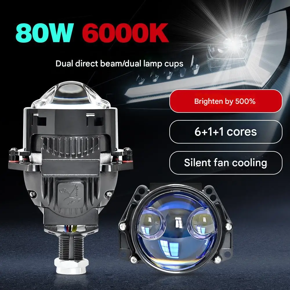 160W 3 Inch Bi LED Projector Headlight with Halo Dual Direct Laser Lens High Power H4 High Low Beam Car LED Headlamp Retrofit
160W 3 Inch Bi LED Projector Headlight with Halo Dual Direct Laser Lens High Power H4 High Low Beam Car LED Headlamp Retrofit
