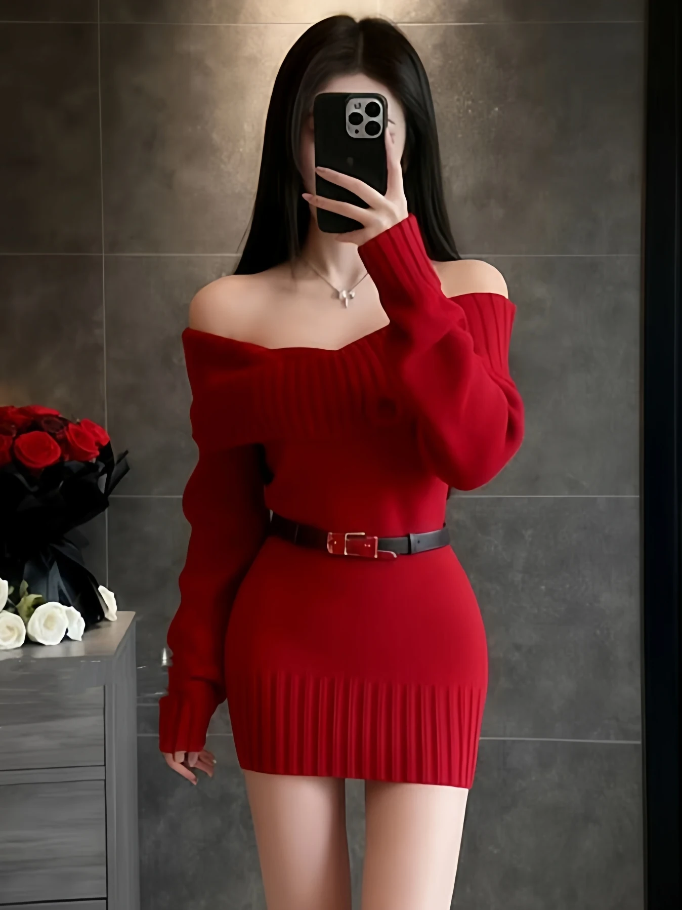 Cisas New Year Red One-oulder Knitted Dr Women's Autumn Winter Design Slimming ort Skirt Bodycon Long Sve Dr
Cisas New Year Red One-oulder Knitted Dr Women's Autumn Winter Design Slimming ort Skirt Bodycon Long Sve Dr