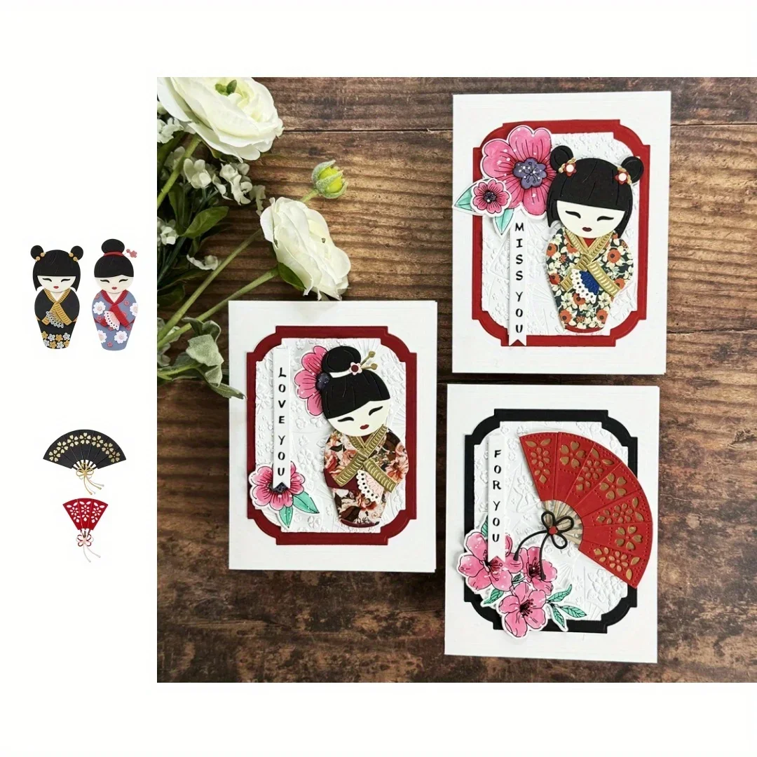 New Kyoto Spring Series Dolls and Fans Metal Cutting Dies for DIY Scrapbooking Card Making Stencils Embossing Craft Decoration
New Kyoto Spring Series Dolls and Fans Metal Cutting Dies for DIY Scrapbooking Card Making Stencils Embossing Craft Decoration