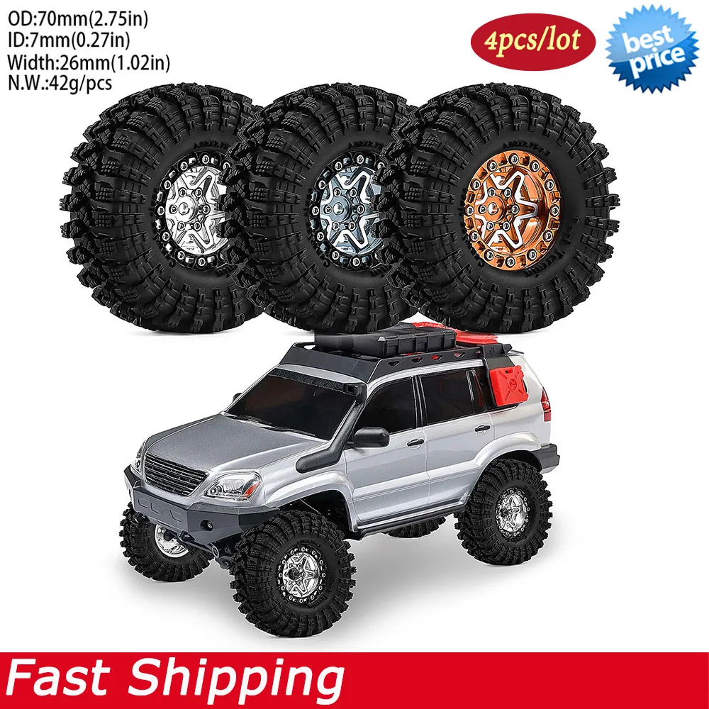 4PCS 1.3" 1/18 1/24 Metal Beadlock Tires and Wheels for Traxxas TRX4M Axial SCX24 AX24 FCX24 Ascent-18 RC Crawler Upgrade Parts
4PCS 1.3" 1/18 1/24 Metal Beadlock Tires and Wheels for Traxxas TRX4M Axial SCX24 AX24 FCX24 Ascent-18 RC Crawler Upgrade Parts