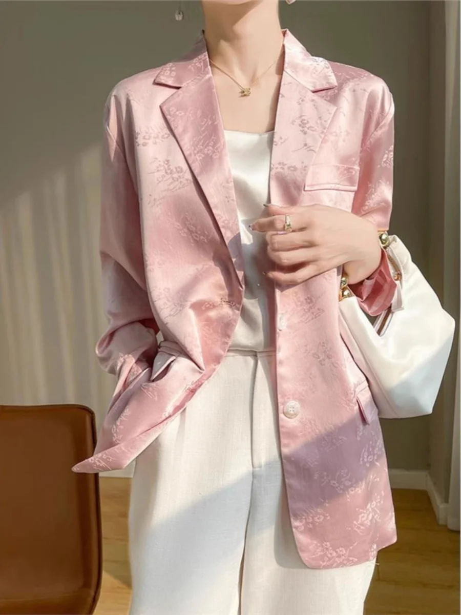 Spring 2026 Women's Loose Fit Floral Embroidery Suit Jacket Commute Chinese Style Meat Concealing Slimming Top
Spring 2026 Women's Loose Fit Floral Embroidery Suit Jacket Commute Chinese Style Meat Concealing Slimming Top