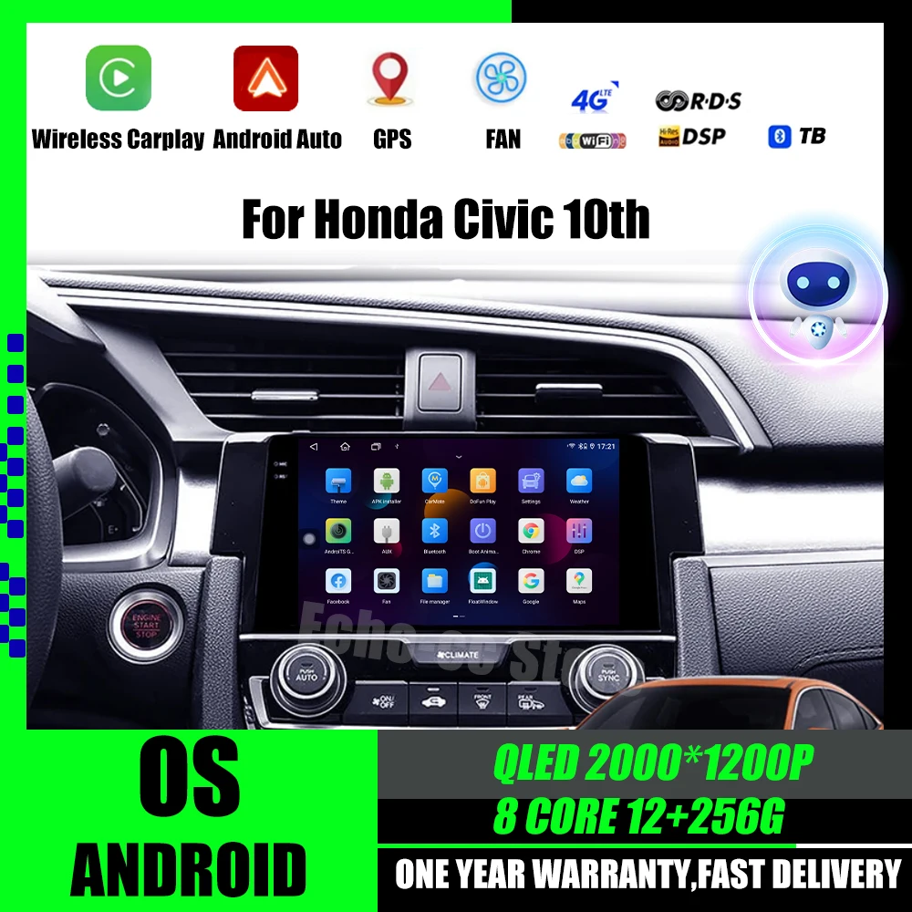 Android OS Carplay для Honda Civic 10th 10gen 2015-2021 Автомобильный радиоприемник Carplay Мультимедийный автоматический видеоплеер 4G WIFI BT GPS-навигация
Android OS Carplay для Honda Civic 10th 10gen 2015-2021 Автомобильный радиоприемник Carplay Мультимедийный автоматический видеоплеер 4G WIFI BT GPS-навигация