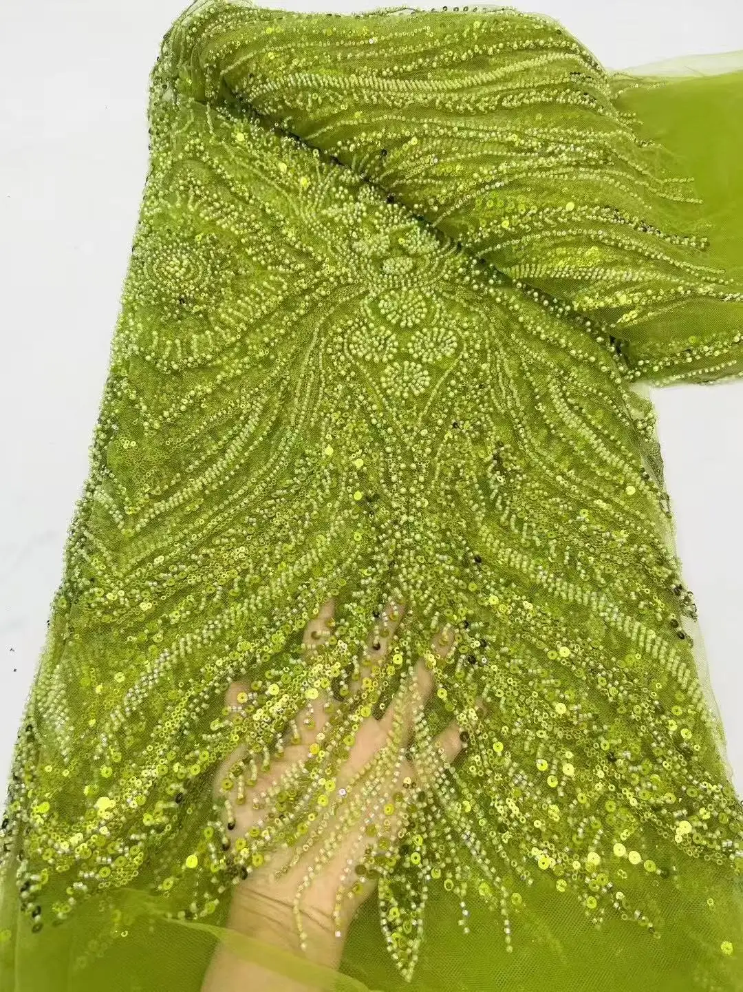 Nigerian Heavy Handmade Beads Tulle Lace Fabric 2025 African Luxury Sequins Lace Fabric For Women Evening Cloth Dresses
Nigerian Heavy Handmade Beads Tulle Lace Fabric 2025 African Luxury Sequins Lace Fabric For Women Evening Cloth Dresses