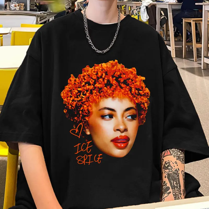 Rapper Ice Spice Face Print T Shirt Men's Women's Fashion Hip Hop Tshirt Couple Vintage Popular T-shirts Oversized Streetwear
Rapper Ice Spice Face Print T Shirt Men's Women's Fashion Hip Hop Tshirt Couple Vintage Popular T-shirts Oversized Streetwear