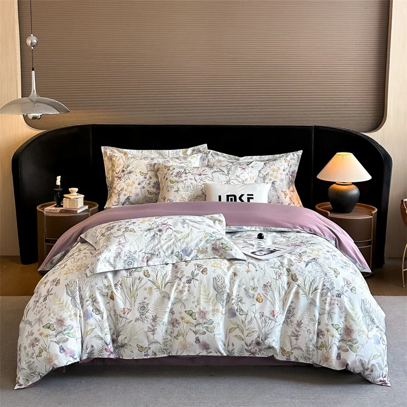 600TC Egyptian Cotton Flowers Butterfly Print Bedding Set Single Double Queen King Size Duvet cover Set Bed Sheet Pillowcases
600TC Egyptian Cotton Flowers Butterfly Print Bedding Set Single Double Queen King Size Duvet cover Set Bed Sheet Pillowcases
