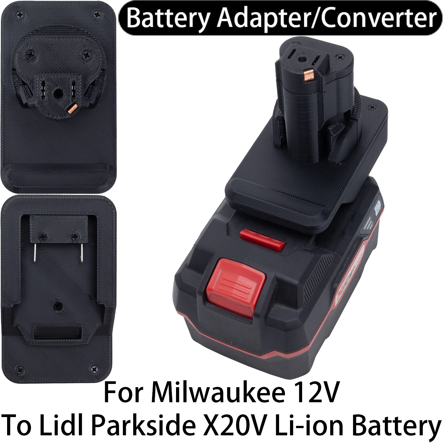 Battery Adapter For Milwaukee 12V Li-ion Tool To Lidl Parkside X20V Li-ion Battery Adapter Converter Power Tool Accessory
Battery Adapter For Milwaukee 12V Li-ion Tool To Lidl Parkside X20V Li-ion Battery Adapter Converter Power Tool Accessory