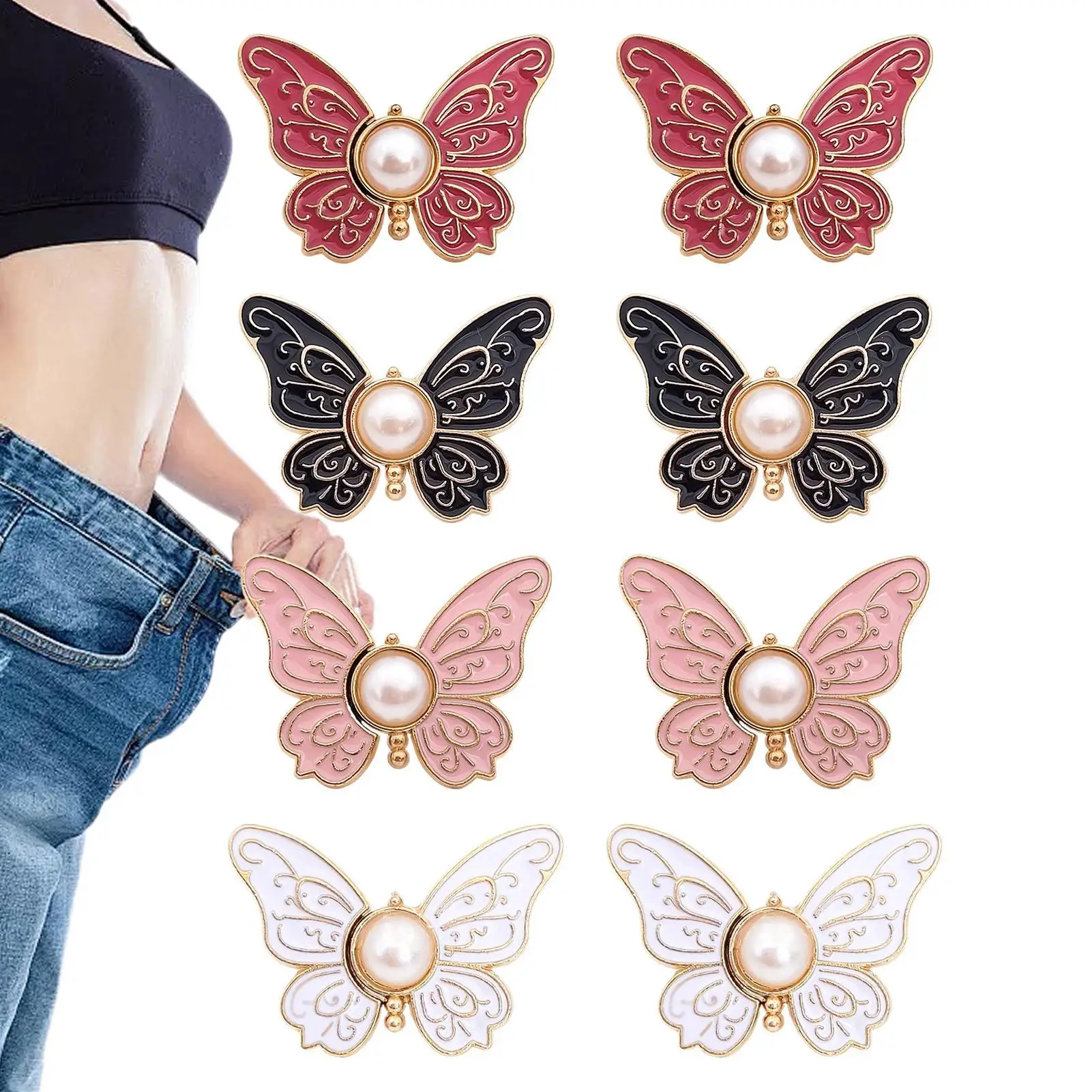 8pcs butterfly Clothing Waist Closing Button Jeans Ornaments Removable Tighten Waist Button Adjustable Detachable Waist Clip
8pcs butterfly Clothing Waist Closing Button Jeans Ornaments Removable Tighten Waist Button Adjustable Detachable Waist Clip