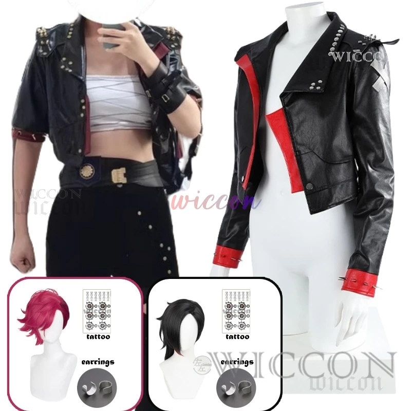 Arcane 2 Game LOL Vi Cosplay Women Black PU Leather Coat Costume Female Jacket Disguise Top Coats Party Halloween Carnival Party
Arcane 2 Game LOL Vi Cosplay Women Black PU Leather Coat Costume Female Jacket Disguise Top Coats Party Halloween Carnival Party