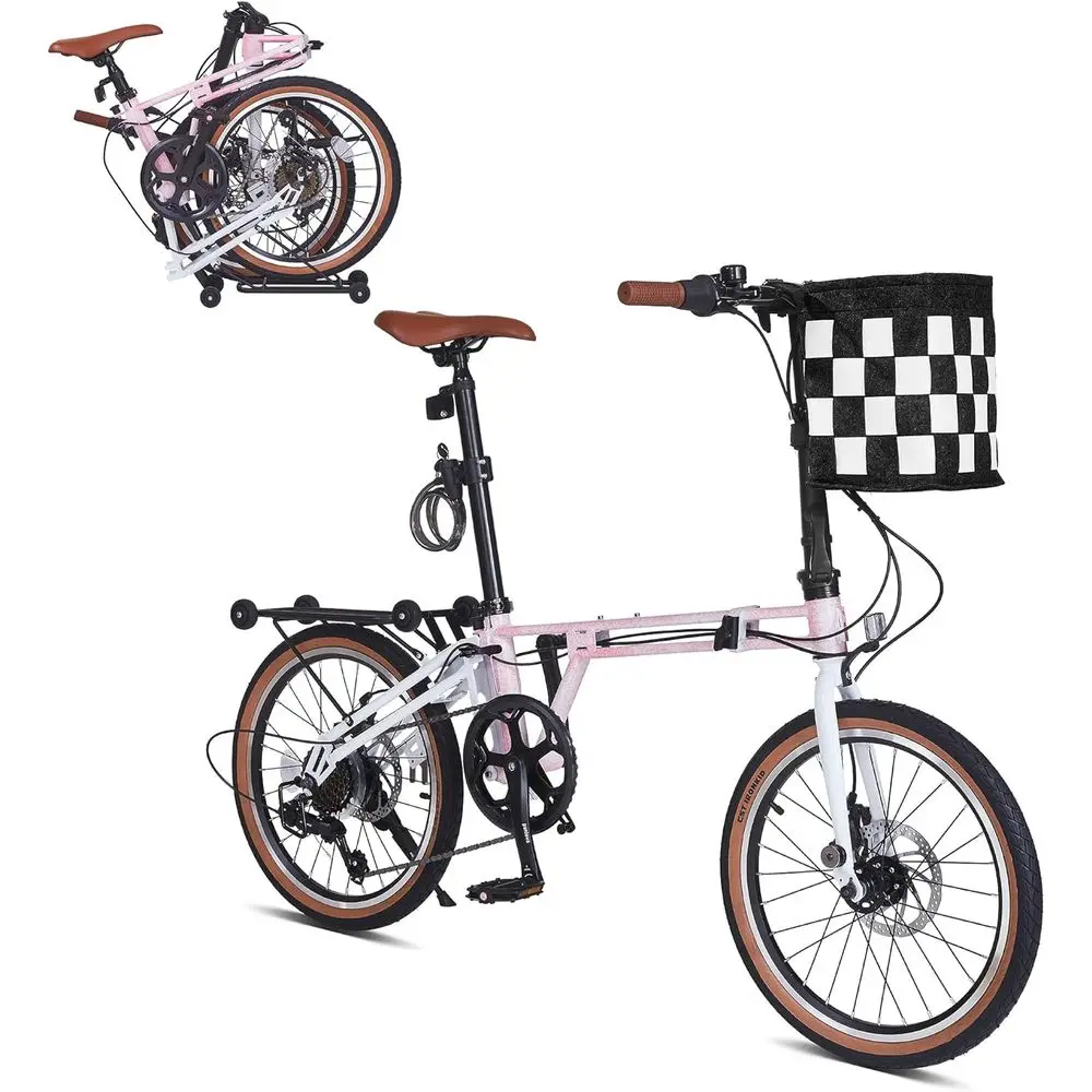 20 Inch 7-Speed Adult Unisex Commuter Bike with Basket and Disc Brakes
20 Inch 7-Speed Adult Unisex Commuter Bike with Basket and Disc Brakes