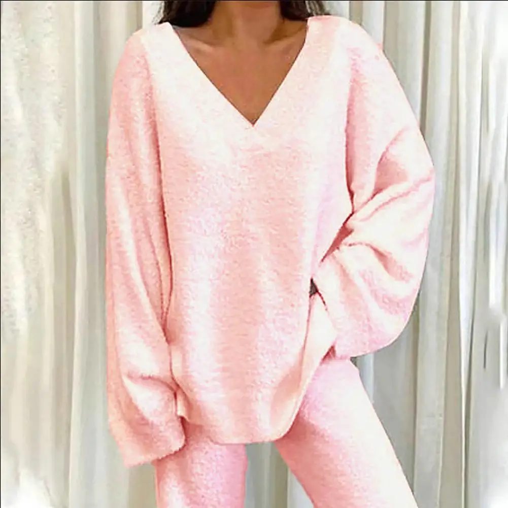 2 Pcs/Set Women Pajamas Set Loose V Neck Sleeping Clothes Wide Leg Homewear Set Winter Homewear Two Piece Pant Sets 80%
2 Pcs/Set Women Pajamas Set Loose V Neck Sleeping Clothes Wide Leg Homewear Set Winter Homewear Two Piece Pant Sets 80%