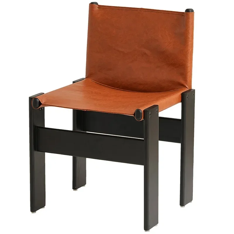Retro leather home back chair designer living room simple dining table and chairs
Retro leather home back chair designer living room simple dining table and chairs