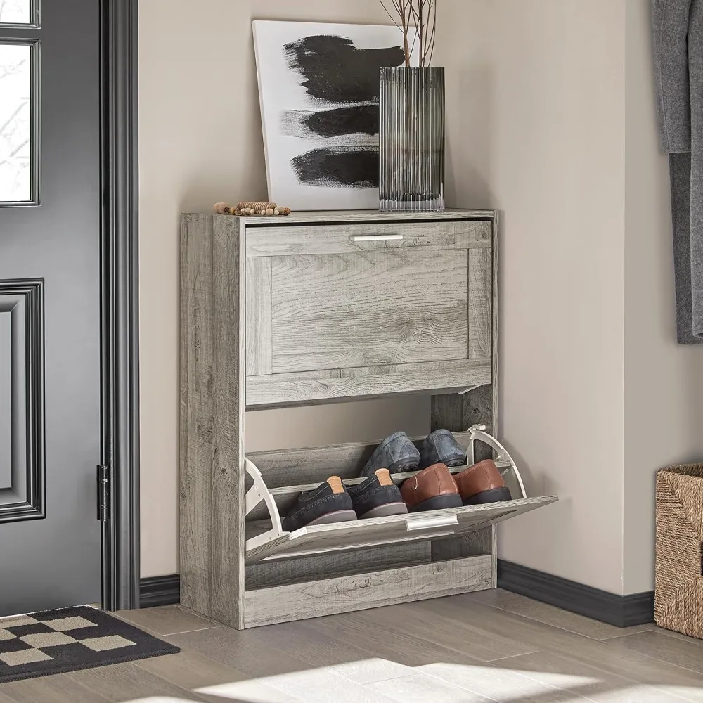 Slim Shoe Cabinet with 2 Flip Drawers Narrow Entryway Storage Organizer Hallway Grey
Slim Shoe Cabinet with 2 Flip Drawers Narrow Entryway Storage Organizer Hallway Grey