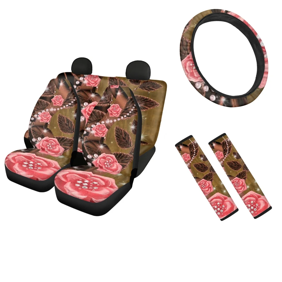 General Front&Rear Seat Cover Love Pearl with Flowers Full Set Vehicle Seat Protector Shoulder Strap Pads Steering Wheel Covers
General Front&Rear Seat Cover Love Pearl with Flowers Full Set Vehicle Seat Protector Shoulder Strap Pads Steering Wheel Covers