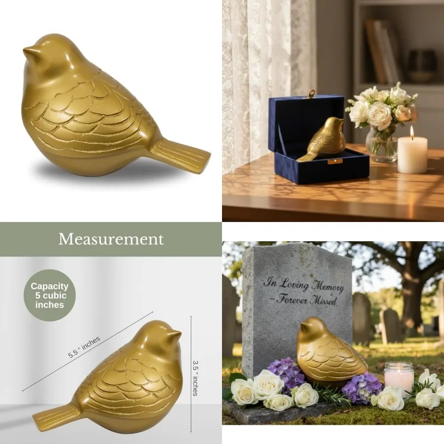 Bird Urn Small Keepsake Cremation Urn for Human or Pet Ashes, Premium Quality Memorial for Beloved Pets and Loved Ones, Durable
Bird Urn Small Keepsake Cremation Urn for Human or Pet Ashes, Premium Quality Memorial for Beloved Pets and Loved Ones, Durable