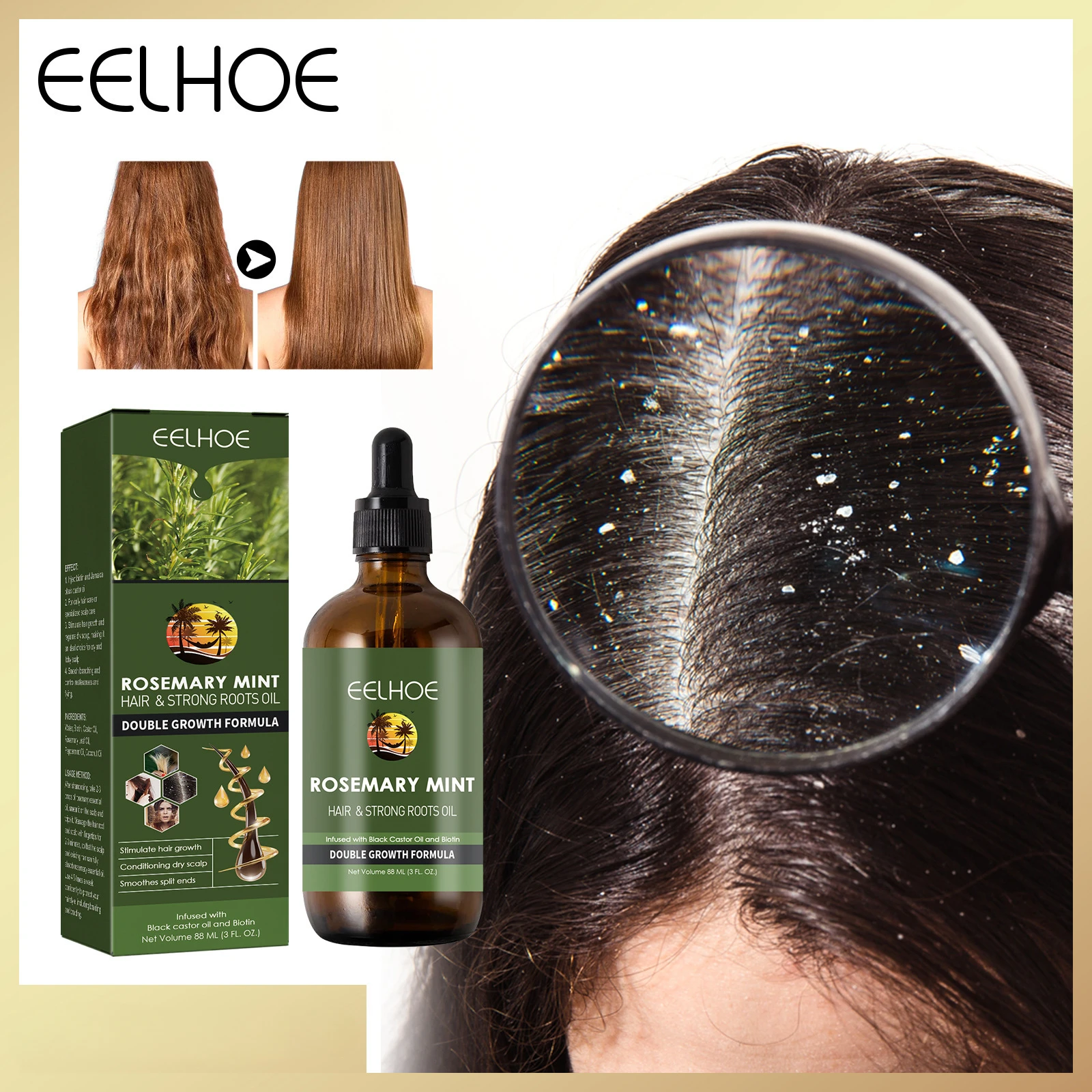 Rosemary Oil Hair Growth Treatment Conditioning for Dry and Damaged Hairs with EELHOE Hair Loss Product Series Hair Growth Serum
Rosemary Oil Hair Growth Treatment Conditioning for Dry and Damaged Hairs with EELHOE Hair Loss Product Series Hair Growth Serum