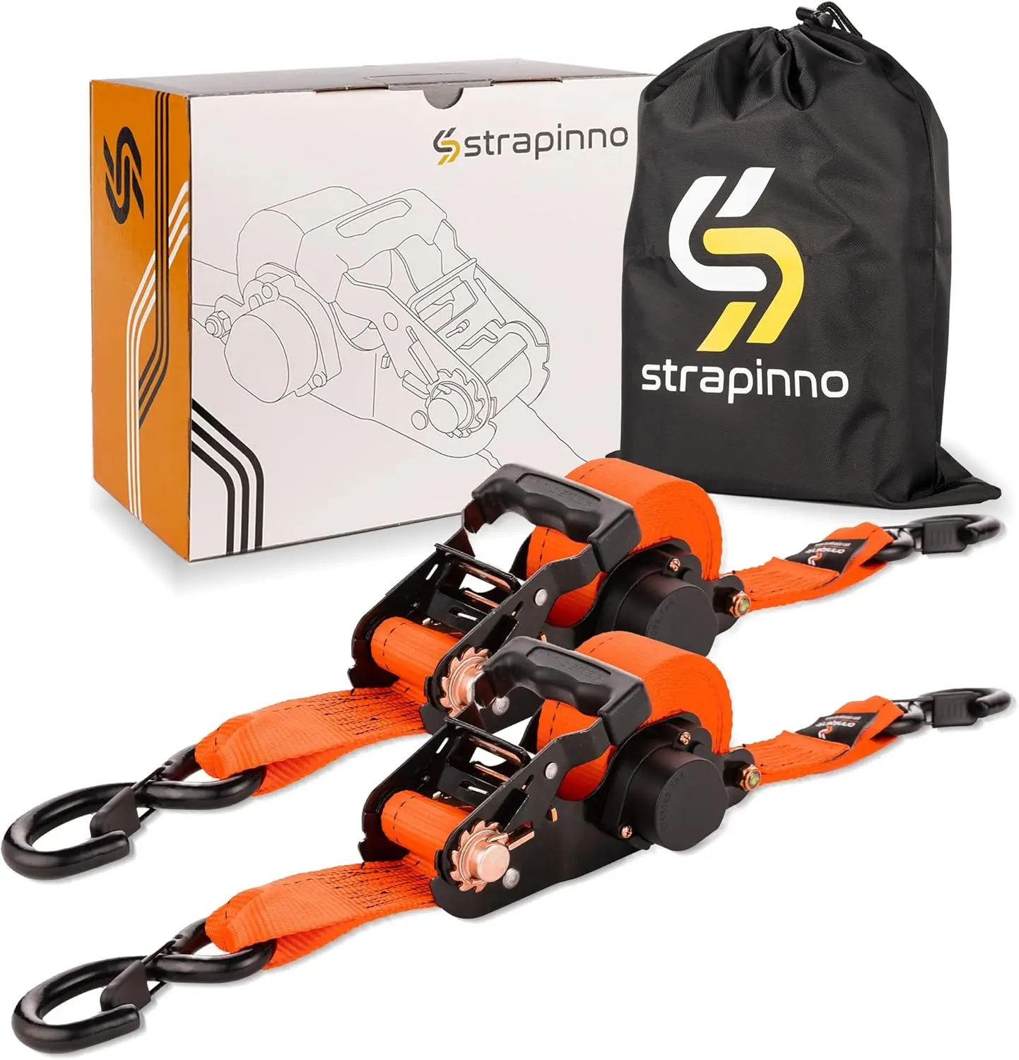2PCs Retractable Ratchet Tie-Down Straps, 5,000 lbs Break Strength, Heavy Duty for Motorcycles, ATVs, UTVs & Cargo
2PCs Retractable Ratchet Tie-Down Straps, 5,000 lbs Break Strength, Heavy Duty for Motorcycles, ATVs, UTVs & Cargo