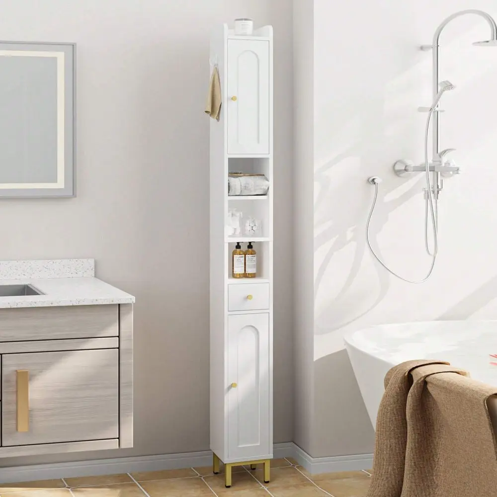 Bathroom Storage Cabinet, Narrow Toilet Paper Storage Cabinet, Tall Toilet Paper Holder With 2 Doors Drawer, Bathroom Organizer
Bathroom Storage Cabinet, Narrow Toilet Paper Storage Cabinet, Tall Toilet Paper Holder With 2 Doors Drawer, Bathroom Organizer