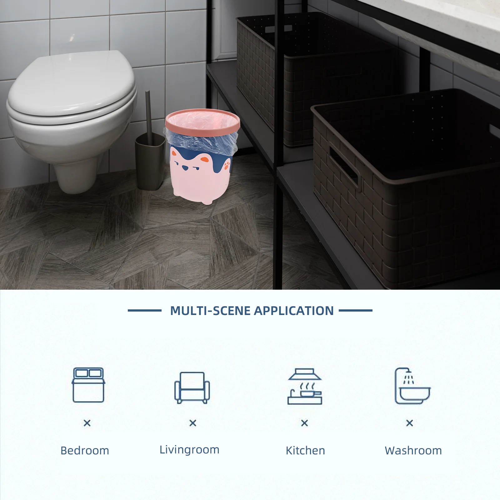 1Pcs Press Ring Trash Can Small Plastic Waste Bin Decorative Home Office Garbage Container for Paper Towel Waste Storage
1Pcs Press Ring Trash Can Small Plastic Waste Bin Decorative Home Office Garbage Container for Paper Towel Waste Storage