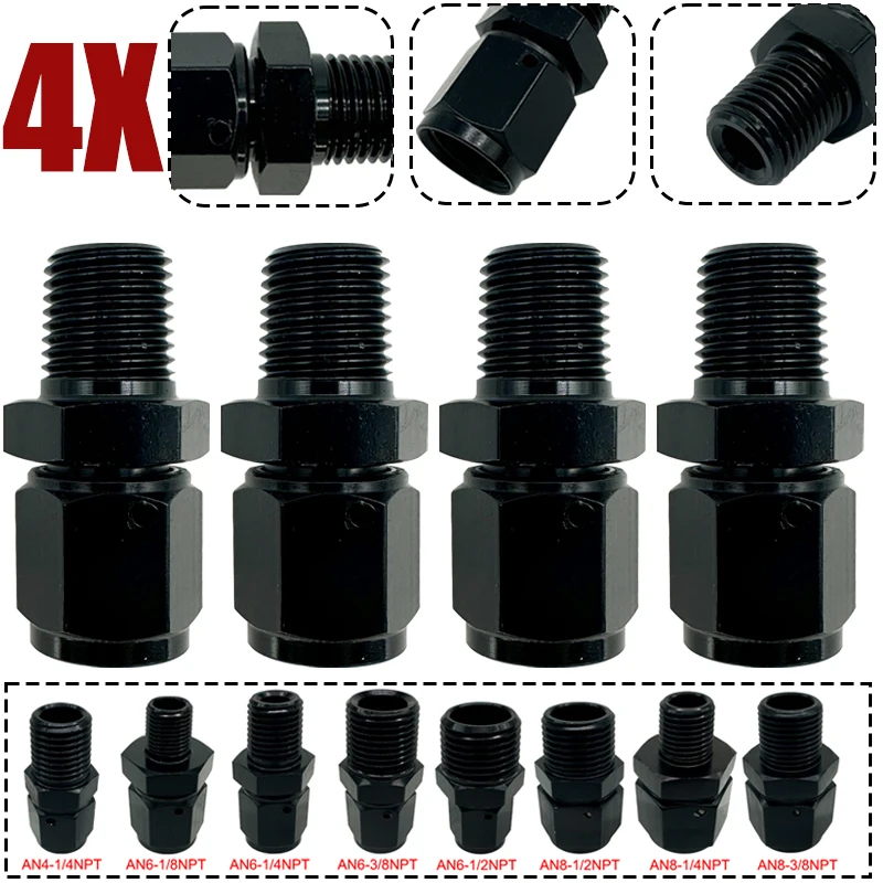 Адаптер-переходник для топливной системы 4X AN4 AN6 AN8, прямой, с внутренней резьбой на внешнюю резьбу 1/4NPT, 1/2NPT, 1/8NPT, 3/8NPT, поворотный, алюминиевый
Адаптер-переходник для топливной системы 4X AN4 AN6 AN8, прямой, с внутренней резьбой на внешнюю резьбу 1/4NPT, 1/2NPT, 1/8NPT, 3/8NPT, поворотный, алюминиевый