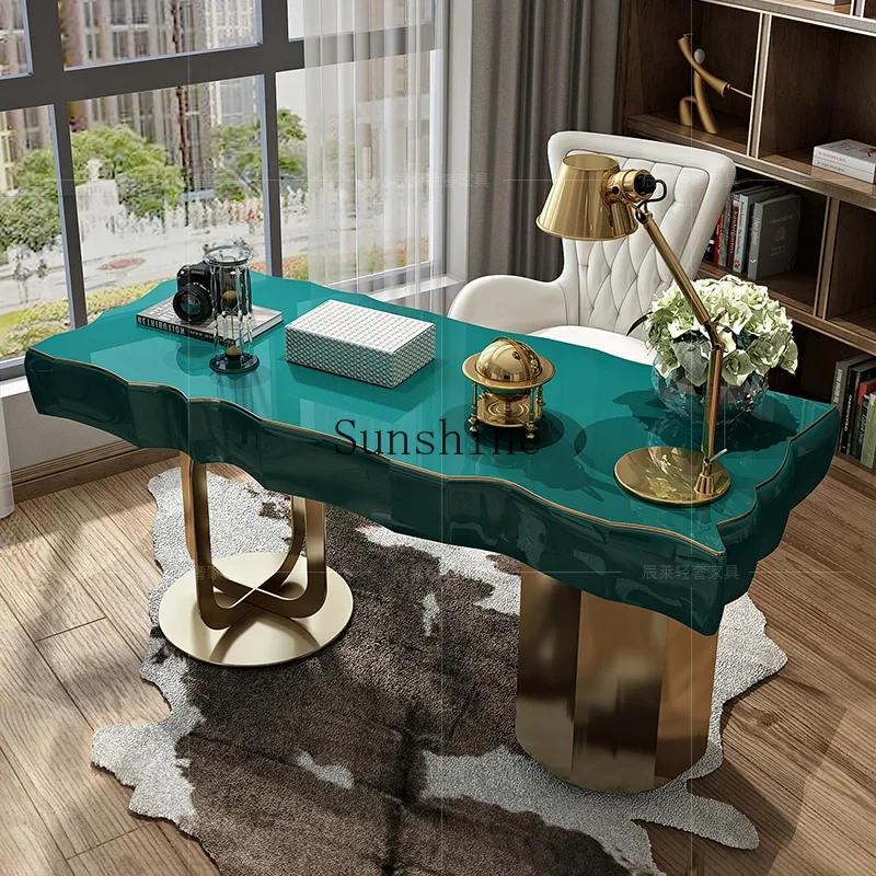 Simple American desk writing desk paint study bedroom stainless steel computer desk
Simple American desk writing desk paint study bedroom stainless steel computer desk