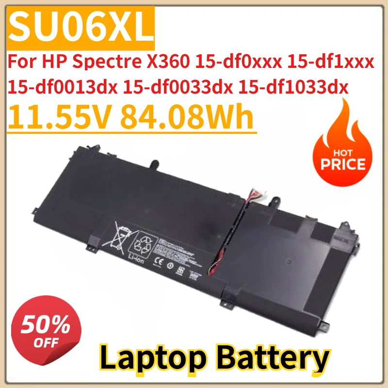 New SU06XL Laptop Battery 11.55V 84.08Wh for HP Spectre X360 15-df0xxx 15-df1xxx 15-df0013dx 15-df0033dx 15-df1033dx L29048-271
New SU06XL Laptop Battery 11.55V 84.08Wh for HP Spectre X360 15-df0xxx 15-df1xxx 15-df0013dx 15-df0033dx 15-df1033dx L29048-271