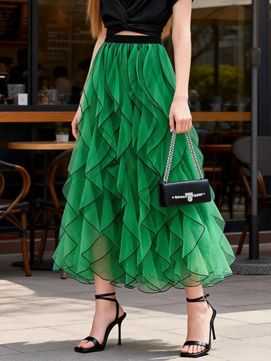 Fashionable Mermaid Skirt for Women in Wave Pattern Color Block Polyester Fabric A-Line Shape Versatile Half-length Skirt
Fashionable Mermaid Skirt for Women in Wave Pattern Color Block Polyester Fabric A-Line Shape Versatile Half-length Skirt
