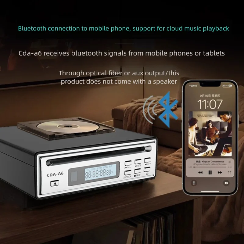 CDA-A6 Desktop CD Player with Bidirectional Bluetooth Auto WAV Ripping Remote Control HiFi Lossless Music Playback
CDA-A6 Desktop CD Player with Bidirectional Bluetooth Auto WAV Ripping Remote Control HiFi Lossless Music Playback